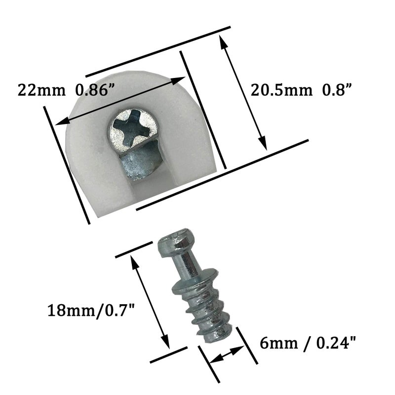 XMHF 30 Pieces Shelf Support Holder White Pin Peg with Screws - Image 2